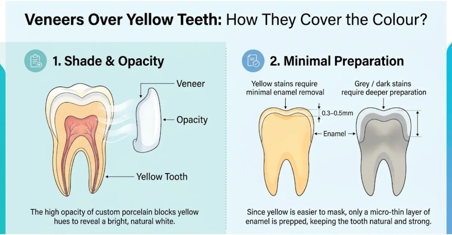 Veneers Over Yellow Teeth infographic